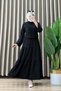 Yasmin Skirted Suit Maya Fabric Women's Black Skirted Suit with Lace Detail on Sleeves and Pockets, Islamic Clothing