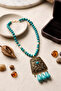 Turkish Ethnic Design Necklace with Natural Stones - 2