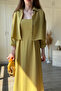 Draped Chest Detail Shirt Dress Mustard Set - 4