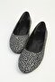 Black Stone Detailed Ballerina Shoes - 5