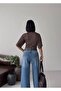 Crew Neck Fitted Waist Brown Polka Dot Cotton Bat Sleeve Blouse Blz99000 - 6