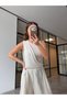 Gold Accessoried Drained Tricot Blouse Ecru