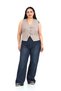 Plus Size Buckled Cotton Gabardine Stone Color Vest