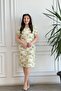 Short Sleeve Leaf Patterned Linen Dress - 4