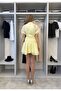 Women's Yellow Flounce V-Neck Dress - 3