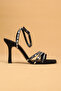 Women's Special Stone-Embellished Open-Back Ankle Strap Thin High Heel Evening Dress Shoes - 5