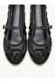 Women's Black Lace Beaded Embroidered Mesh Ballerinas - 7