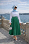 Women's Premium Pleated Emerald Long Hijab Skirt