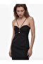 Black Women's Dress with Bead Detail and Rope Straps 6Sak80185Ew - 2