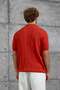 Men's T-Shirt Gst Tri̇ko Red Oversize Polo Neck Knitwear - 4