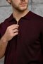 Men's T-Shirt Dp Zippered Polo Burgundy Zippered Slim Fit Polo Collar Knitwear - 3