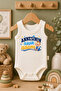 Baby Bodysuit with Printed Text "Mother's Little Man" 100% Cotton Strap-Sleeve Bodysuit (Newborn & Infant) - 3