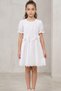 Girl's Watermelon Sleeve Detailed Ribboned Scallop Dress Elb2016