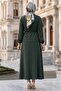 Ayrobin Suit with Buckle Detailed Skirt Khaki Hm2913 - 7