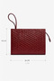 Burgundy Women's Patent Leather Textured Monogram Patterned Handbag – Stylish & Evening-Ready Matching Clutch Bag - 4