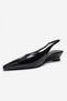 Rosella Black Patent Leather Mini Wedge Women's Heeled Shoes - 6