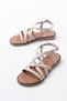 Zri̇n-017 Premium Beige Orthopedic Genuine Leather Women's Sandals - 3