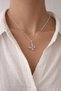 Women's Silver Color Steel Butterfly Necklace with Pink Stone, Elegant, Minimal, Stylish, Daily Gift - 6