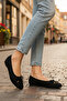 Suede Knitted Bow Detail Comfortable Women's Ballet Flats - 2