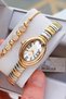 Premium Oval Case Women's Wristwatch Steel Band Japanese Movement Gift with Special Box Hmby2062C1 - 2