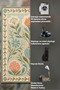 Sdt Pastel Flower Garden Motif Green Background Woven Base Decorative Carpet Sdt1056 - 6