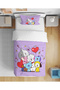 Teddy Bear Patterned Cotton 3D Digital Printed Single Girl's Duvet Cover Set Without Sheets