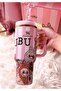 Travel Mug 40oz with Handle & Straw Cute Cartoon Bunny Design Leakproof Stainless Steel Cup