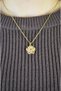 Red Detailed Snowflake Gold Color Steel Necklace - 2
