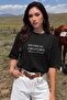 Women's Oversize Casual T-Shirt Crew Neck Mythical Pegasus Printed Black - 6