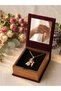 Mother and Child Themed Steel Gold Zircon Stone Necklace
