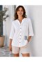 Women's Judge Collar Sequin Detailed Folded Sleeve Shirt - 3