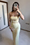 Yellow Strapless Window Paneled Midi Dress - 6