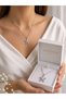 Flower Figured Pearl Detailed Zircon Stone Women's Necklace - 3