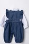 Baby Girl Shirt Ruffle Jeans Overalls Denim Set - 5