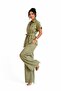 Women's Button-Detail Shirt with Collar and Belt 2-Piece Set - 3
