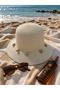Women's Straw Beach Hat with Shell Detail