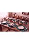 6-Piece Oval Jute Platter American Service Set Green Color Bohemian Tableware Presentation Plate Coaster - 2