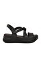Black Women's Wedge Heel Sandals - 2