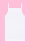 Girl's Rope Strap Undershirt White 3-Piece 100% Cotton Rib Soft and Flexible Fabric - 4