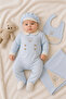 5-Piece Newborn Hospital Discharge Set with Teddy Bear and Blanket – Blue/0-3 Months - 2