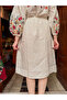 Cream Color Spring Flowers Embroidered Dress - 6