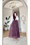 New Season Ethnic Pattern Chiffon Tulle Skirt (Belt Included)