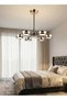 Modern Lighting, Cilling chandelier, Light, Mondern Gold & Black Colored chandelier, 70x70x68 cm Suitable for bedroom and living room - 3