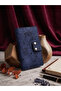 Genuine Leather Navy Blue Women's Portfolio Wallet with Phone Compartment and Card Holder Drc53