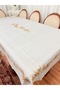 Luxury Stain-Resistant Linen Printed Tablecloth 160X220 Rose Cream - 4