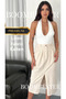 Women's Linen High Waist Midi Skirt – Comfortable Fit Summer Skirt with Slit and Pockets - 3