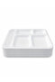 🍽️   5-Compartment Table D'Hôte Dinner Plate, 10 Pieces - Industrial Table D'Hôte, Canteen Serving Tray 40X28 cm - White