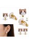 Cat Figured Clip-On Earrings for Non-Pierced Ears Cute Minimal Gold Color for Girls Baby Kids Women - 2