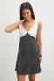 Contrast Detailed Polka Dot Mini Dress - 4