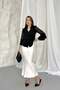 Black Judge Collar Transparent Sleeves Ruffle Detailed Blouse - 2